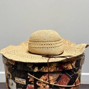 Aqua Natural Woven Sun Hat